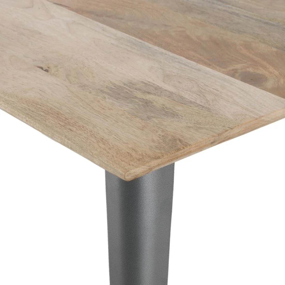 Bolero Bistro Dining Table Mango Wood Top Gunmetal Frame 1450mm - Image 3