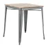 Bolero Bistro Dining Table Slatted Mango Wood Top Gunmetal Frame 650mm