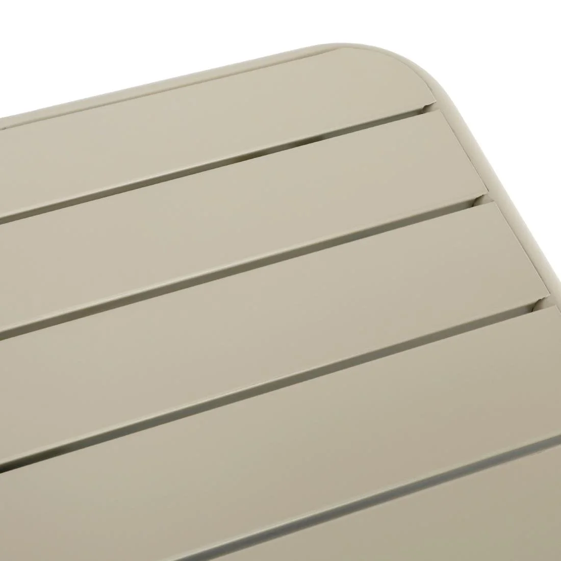 Bolero Amalfi Square Slatted Steel Folding Table Taupe 700mm - Image 3