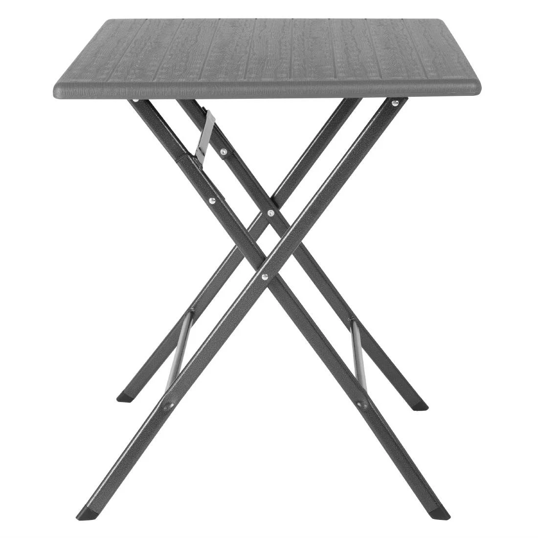 Bolero Square Folding HDPE Table Wood Effect 620mm - Image 2