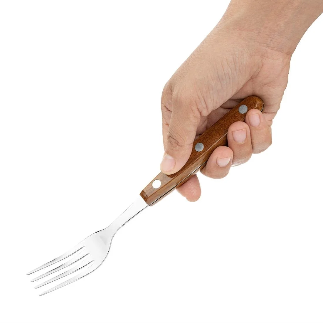Olympia Steak Forks with Wood Effect Handles (12 Pack) - Image 3