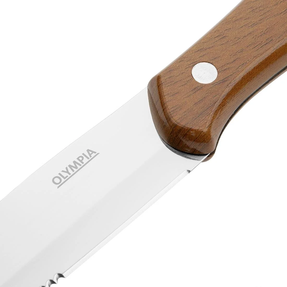 Olympia Jumbo Steak Knives with Wood Effect Handles (12 Pack) - Image 2