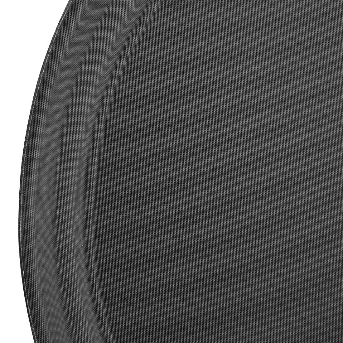 Kristallon Plastic Round Anti Slip Tray Black 11 in