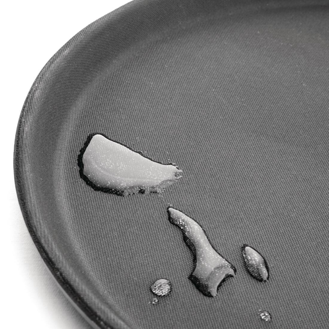 Kristallon Plastic Round Anti Slip Tray Black 11 in