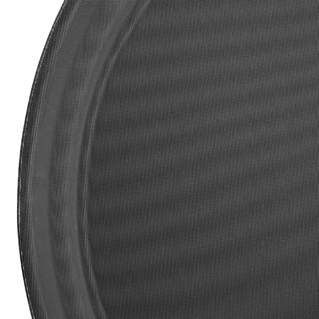 Kristallon Fibreglass Round Non Slip Tray Black 16 in