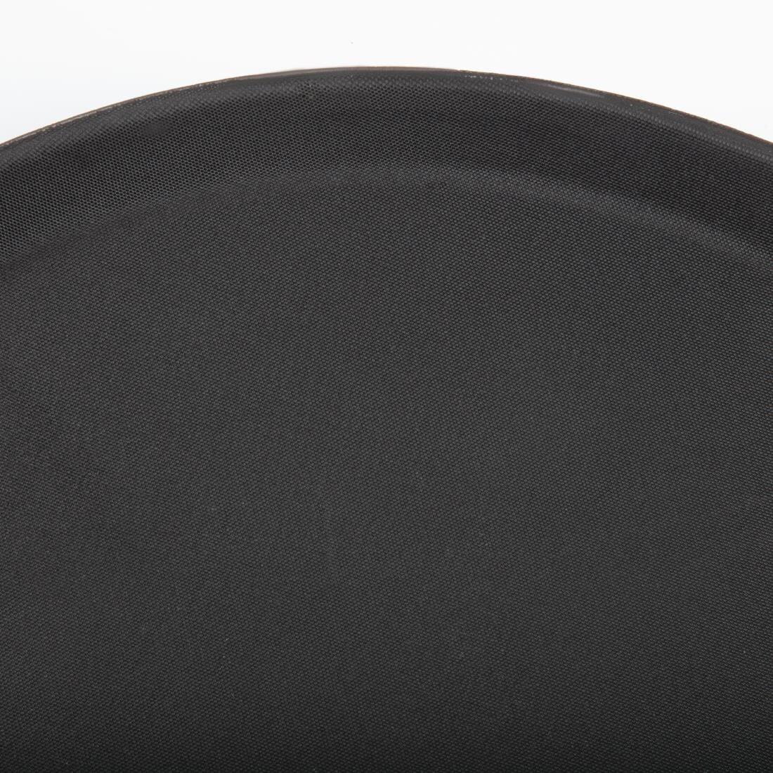 Kristallon Fibreglass Round Non Slip Tray Black 16 in
