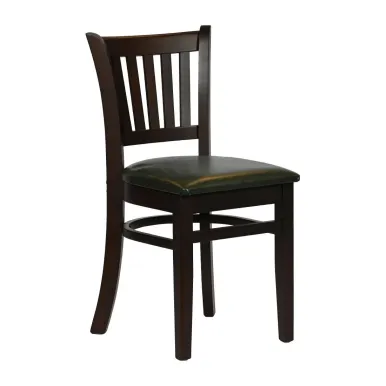 Turin Dining Table with 4 Manhattan Chairs in Dark Walnut with Bison Cedar