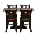 Turin Dining Tables with 4 Manhattan Chairs in Dark Walnut with Shetland Forest - Image 2
