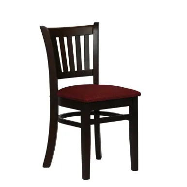 Turin Dining Table with 4 Manhattan Chairs in Dark Walnut with Shetland Scarlett