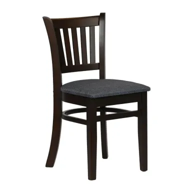 Turin Dining Table with 4 Manhattan Chairs in Dark Walnut with Shetland Sea