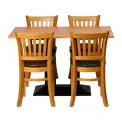 Turin Dining Table with 4 Manhattan Chairs in Soft Oak with Shetland Smoke - Image 2