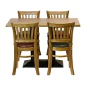 Turin Dining Table with 4 Manhattan Chairs in Weathered Oak with Bison Espresso - Image 2