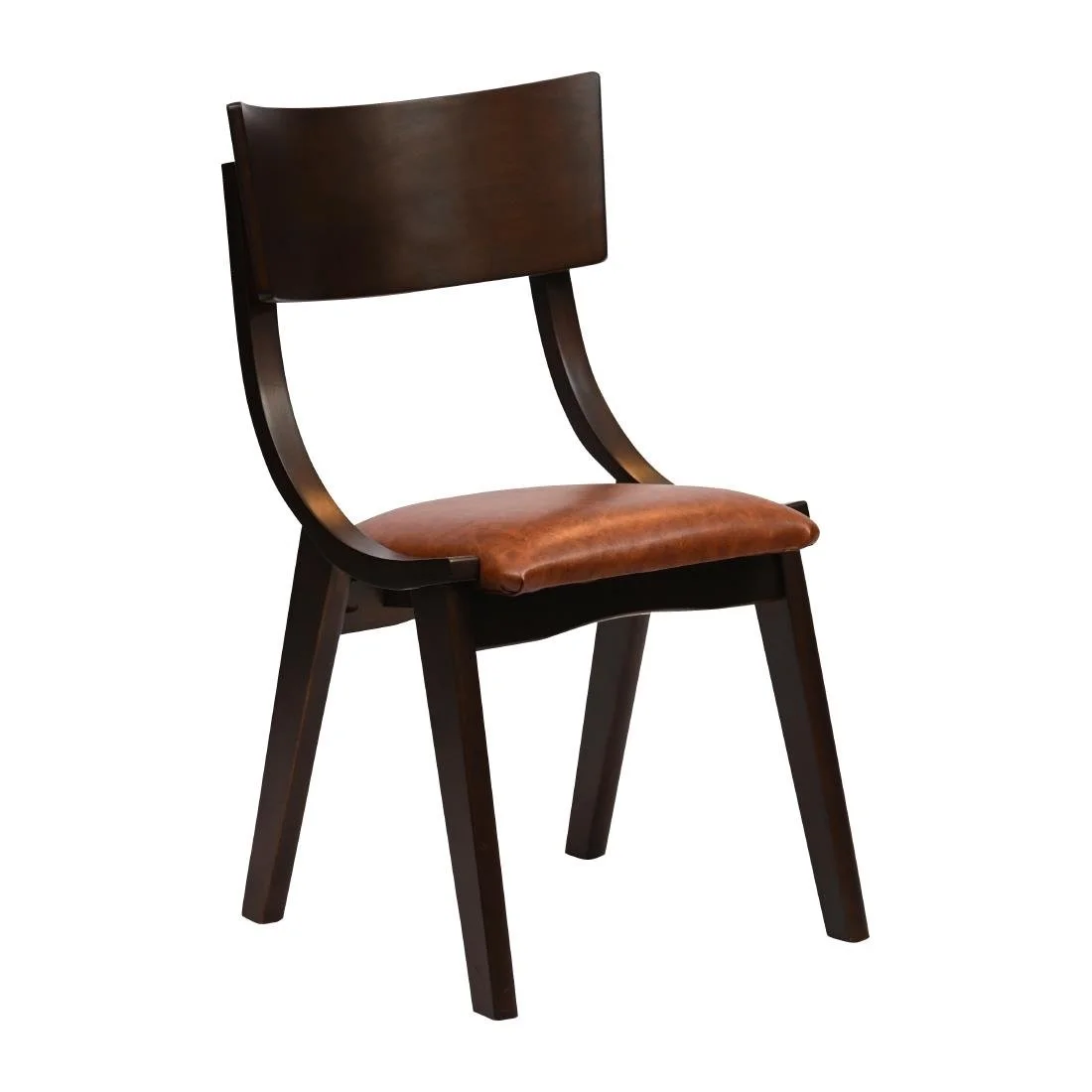 Chelsea Dining Chairs in Dark Walnut with Bison Tan Seats (6 Pack) - Image 1