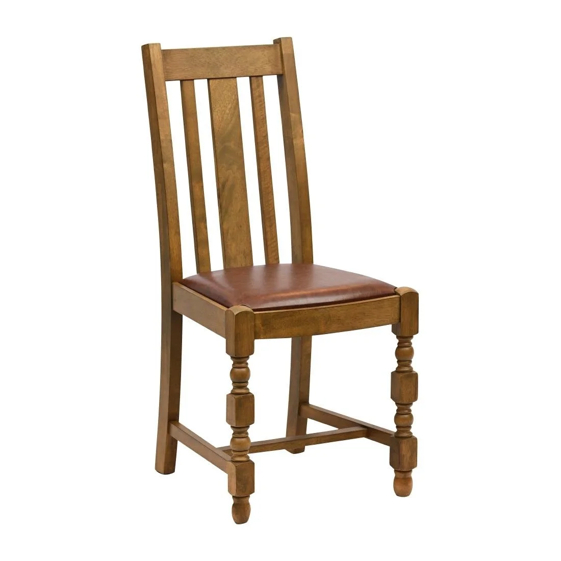 Thame Dining Chairs in Weathered Oak with Bison Espresso Seat (6 Pack) - Image 1
