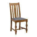 Thame Dining Chairs in Weathered Oak with Shetland Sea Seat (6 Pack) - Image 1