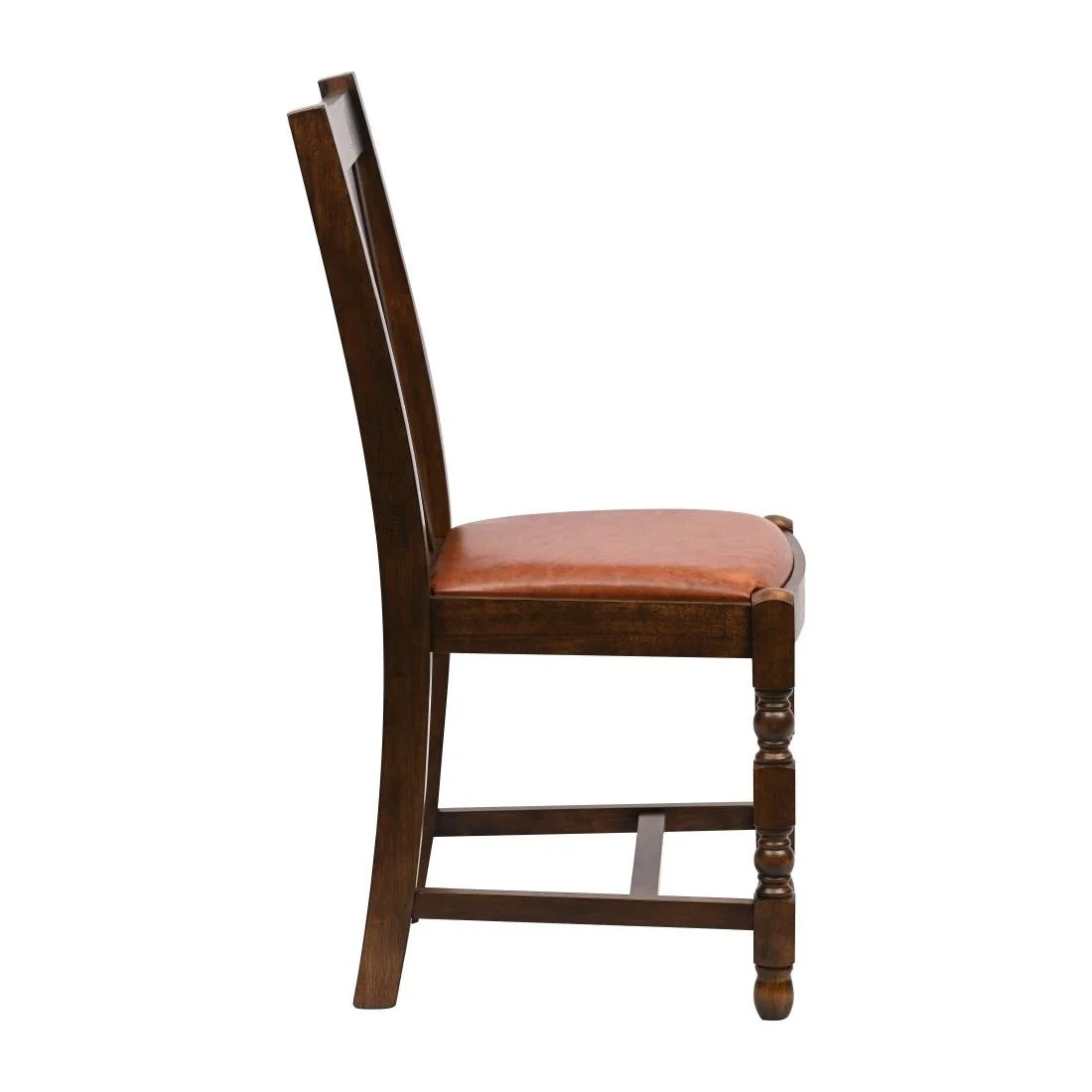Thame Dining Chairs in Vintage Wood with Bison Tan Seat (6 Pack) - Image 4