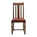 Thame Dining Chairs in Vintage Wood with Bison Bordeaux Seat (6 Pack) - Image 3