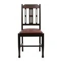 Lattice Back Dining Chairs in Dark Walnut with Bison Espresso Seat (6 Pack) - Image 3