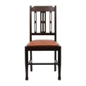 Lattice Back Dining Chairs in Dark Walnut with Bison Tan Seat (6 Pack) - Image 3