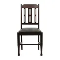 Lattice Back Dining Chairs in Dark Walnut with Bison Cedar Seat (6 Pack) - Image 3