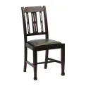 Lattice Back Dining Chairs in Dark Walnut with Bison Cedar Seat (6 Pack) - Image 1