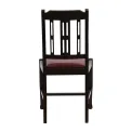 Lattice Back Dining Chairs in Dark Walnut with Bison Bordeaux Seat (6 Pack) - Image 2