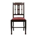 Lattice Back Dining Chairs in Dark Walnut with Bison Bordeaux Seat (6 Pack) - Image 3