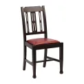 Lattice Back Dining Chairs in Dark Walnut with Bison Bordeaux Seat (6 Pack) - Image 1