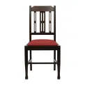 Lattice Back Dining Chairs in Dark Walnut with Shetland Scarlett Seat (6 Pack) - Image 3