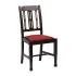 Lattice Back Dining Chairs in Dark Walnut with Shetland Scarlett Seat (6 Pack)