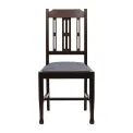 Lattice Back Dining Chairs in Dark Walnut with Shetland Sea Seat (6 Pack) - Image 4