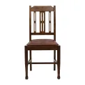 Lattice Back Dining Chairs in Vintage Wood with Bison Espresso Seat (6 Pack) - Image 2