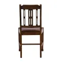 Lattice Back Dining Chairs in Vintage Wood with Bison Espresso Seat (6 Pack) - Image 4