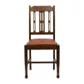 Lattice Back Dining Chairs in Vintage Wood with Bison Tan Seat (6 Pack) - Image 3