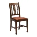 Lattice Back Dining Chairs in Vintage Wood with Bison Tan Seat (6 Pack) - Image 1