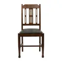 Lattice Back Dining Chairs in Vintage Wood with Bison Cedar Seat (6 Pack) - Image 3