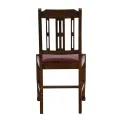 Lattice Back Dining Chairs in Vintage Wood with Bison Bordeaux Seat (6 Pack) - Image 2