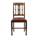 Lattice Back Dining Chairs in Vintage Wood with Bison Bordeaux Seat (6 Pack) - Image 3