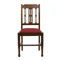 Lattice Back Dining Chairs in Vintage Wood with Shetland Scarlett Seat (6 Pack) - Image 3