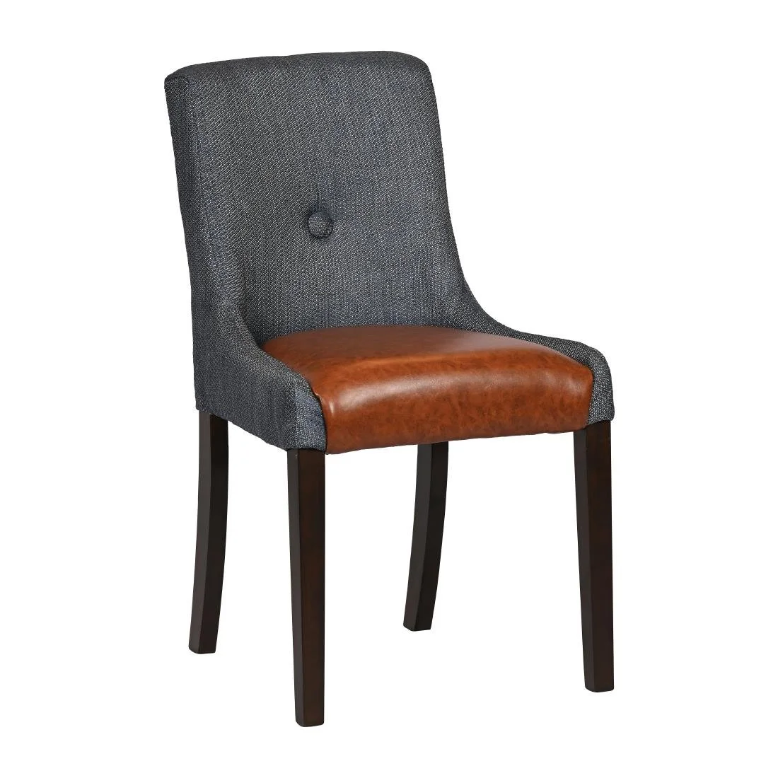 Bath Walnut Dining Chairs with Sea Back & Tan Seat (6 Pack) - Image 1