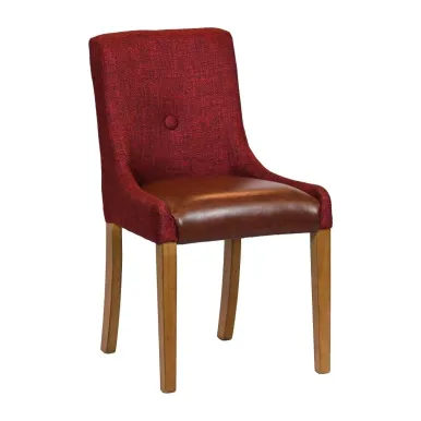 Bath Weathered Oak Dining Chairs with Scarlett Back & Espresso Seat (6 Pack)