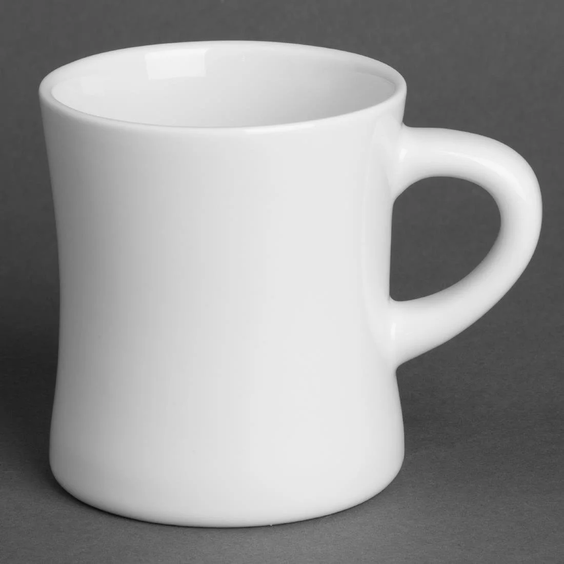 Olympia Whiteware Hollow Mugs 300ml (6 Pack) - Image 1