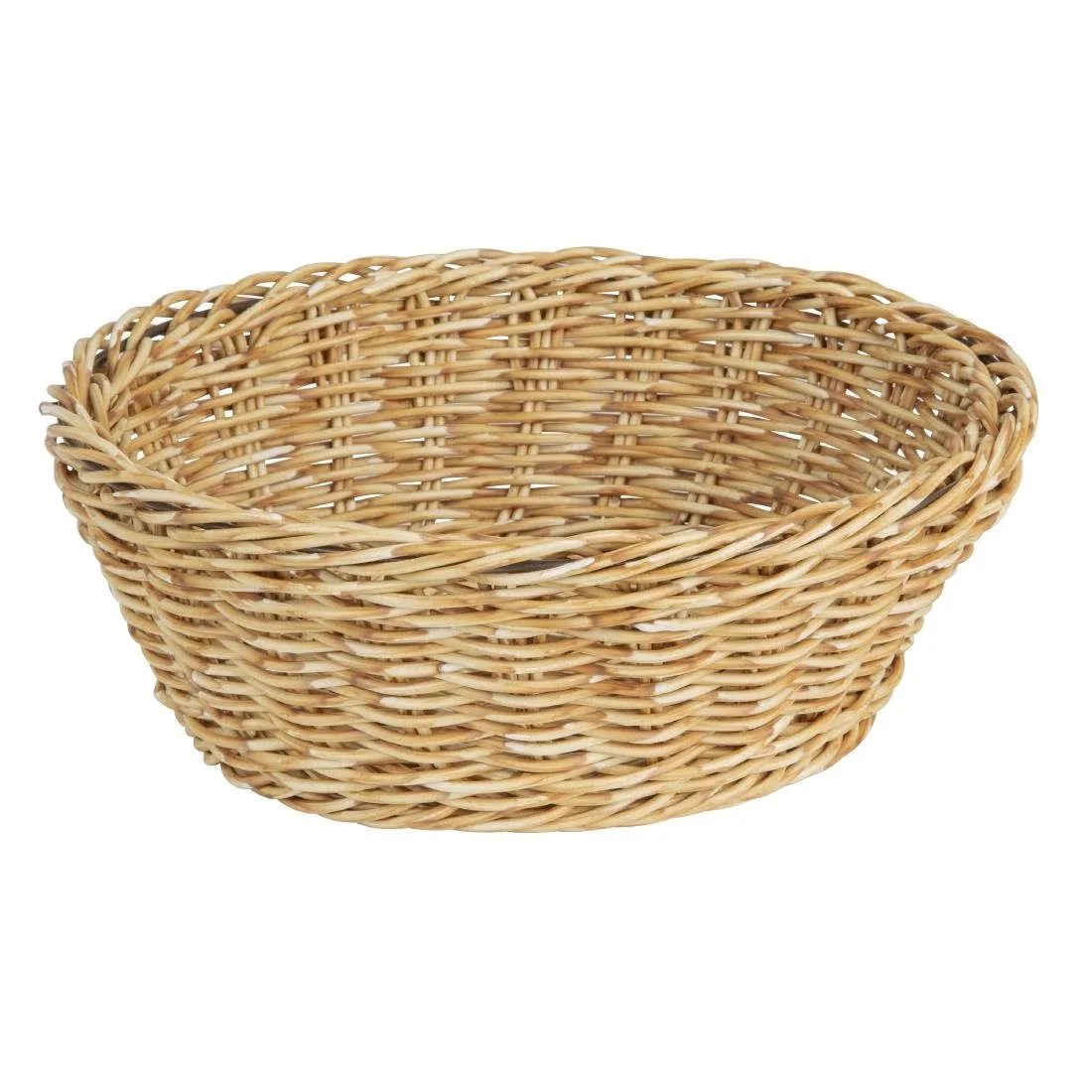 Olympia Polywicker Round Basket Light Brown 220mm - Image 1