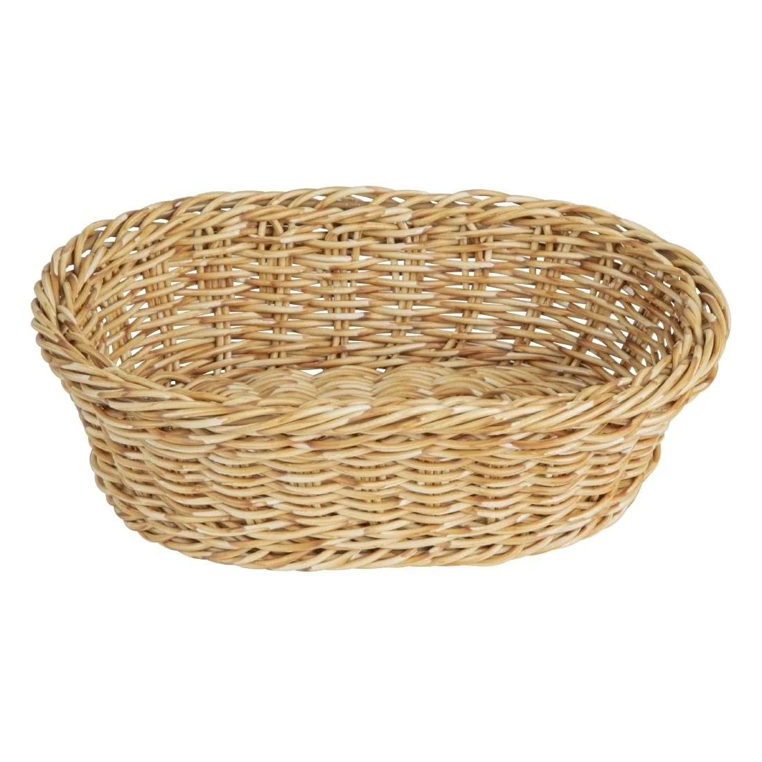 Olympia Polywicker Oval Basket Light Brown 240x170mm - Image 1