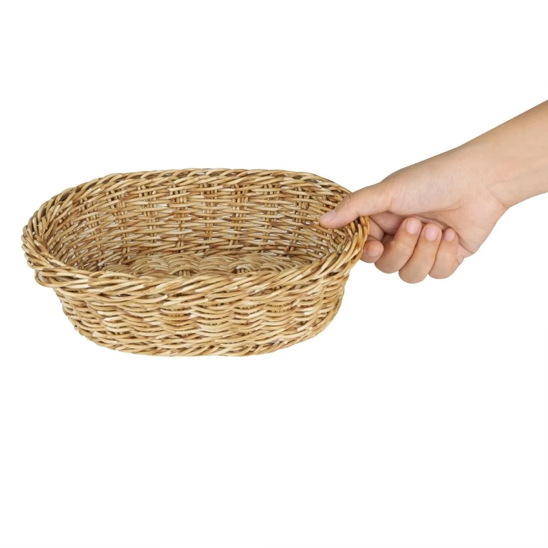 Olympia Polywicker Oval Basket Light Brown 240x170mm - Image 5