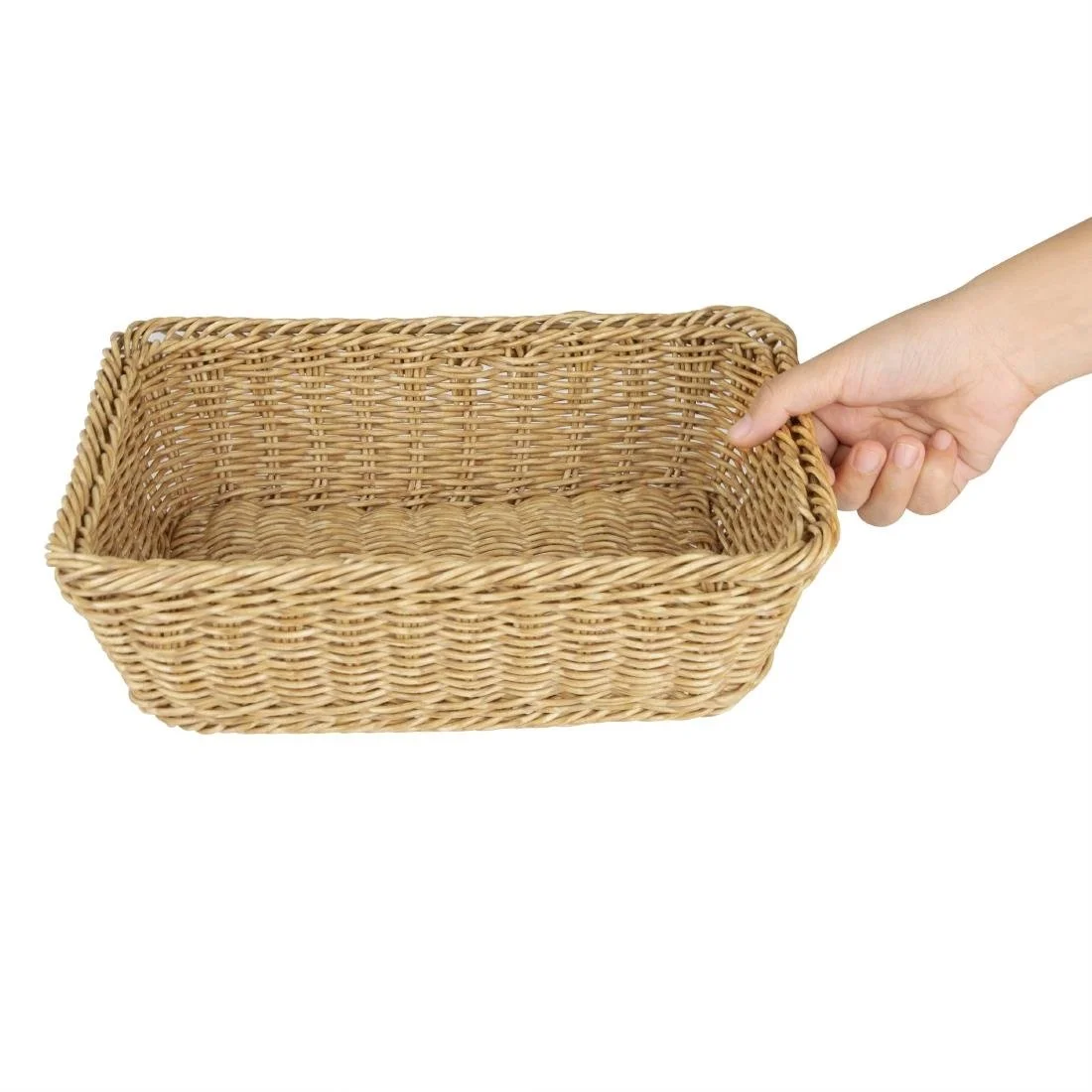 Olympia Polywicker Rectangular Basket Light Brown 300x230mm - Image 5