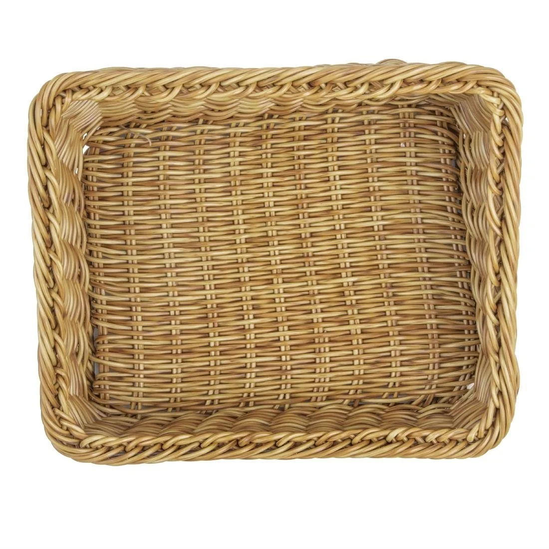 Olympia Polywicker Rectangular Display Basket Light Brown 360x300mm - Image 3