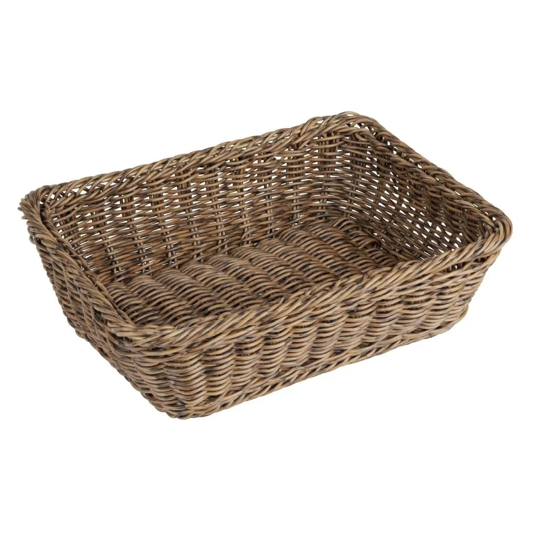 Olympia Polywicker Rectangular Basket Dark Brown 300x230mm - Image 2
