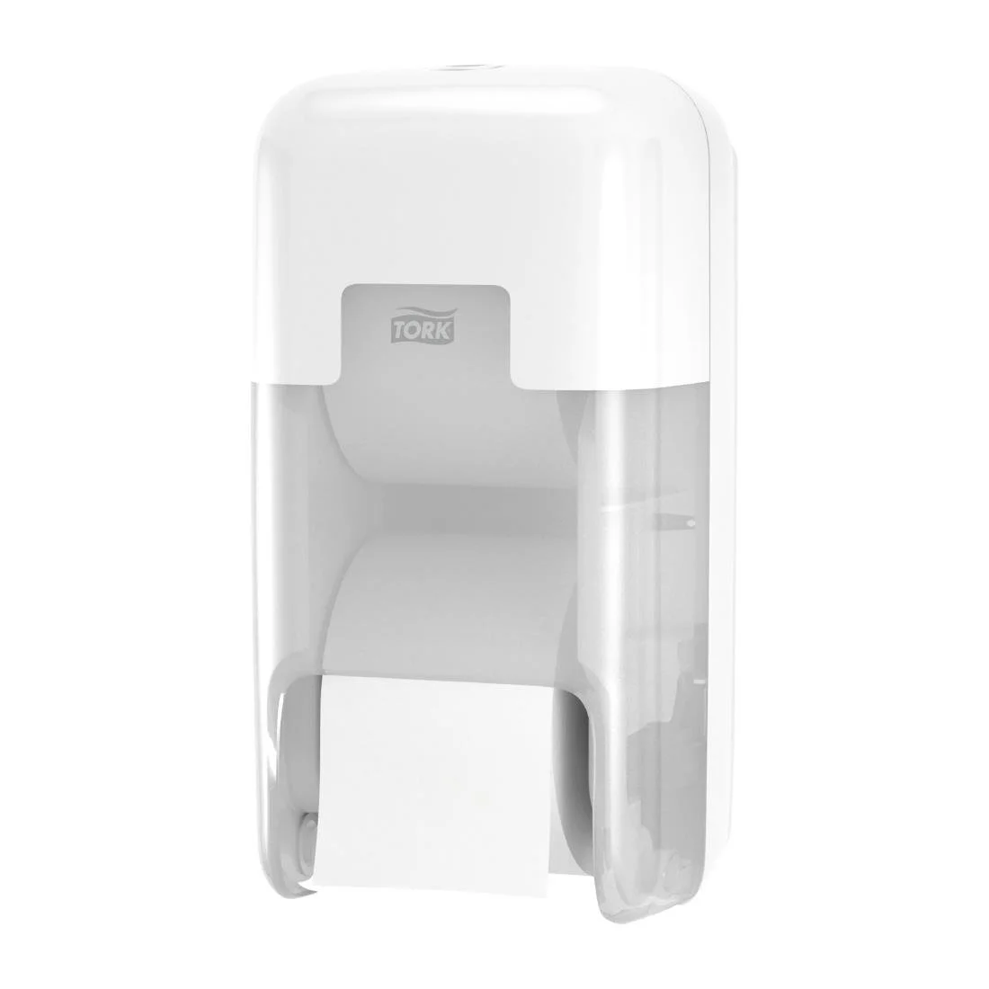 Tork OptiServe 2-Roll Coreless Toilet Paper Dispenser White T7 - Image 1