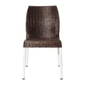 Bolero Elements Polypropylene Rattan Side Chairs Dark Brown (4 Pack) - Image 3